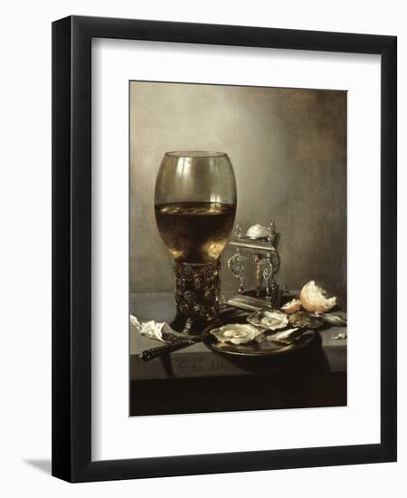 Still Life, 1643, by Pieter Claesz, 1597-1660, Netherlands, Dutch painting,-Pieter Claesz-Framed Art Print