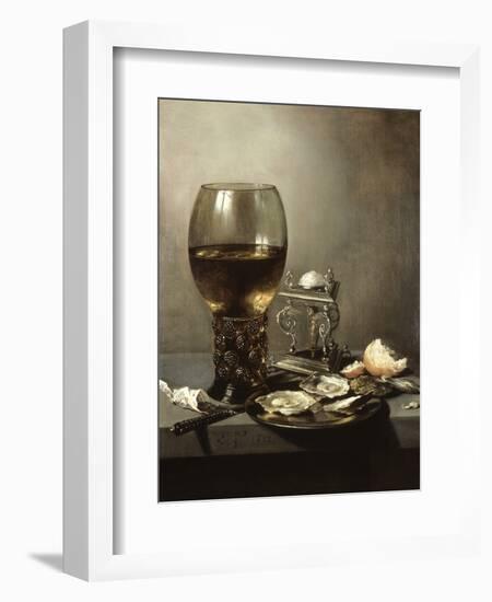 Still Life, 1643, by Pieter Claesz, 1597-1660, Netherlands, Dutch painting,-Pieter Claesz-Framed Art Print