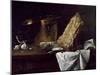 Still Life, 1858 (Oil on Canvas)-Francois Bonvin-Mounted Giclee Print