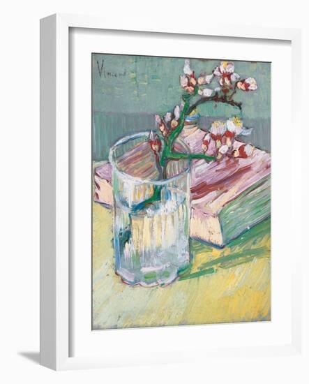 Still Life, a Flowering Almond Branch, 1888-Vincent van Gogh-Framed Premium Giclee Print