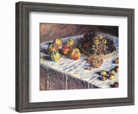 Still-Life: Apples and Grapes, 1880-Claude Monet-Framed Giclee Print