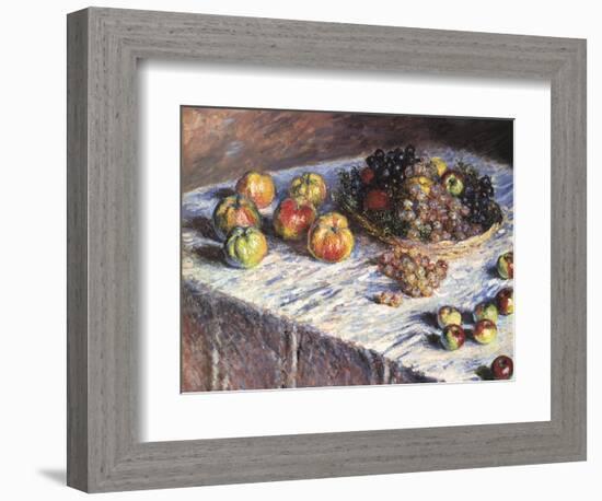 Still-Life: Apples and Grapes, 1880-Claude Monet-Framed Giclee Print