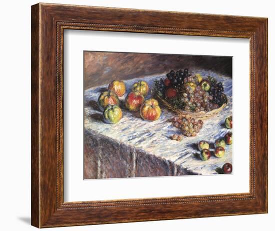 Still-Life: Apples and Grapes, 1880-Claude Monet-Framed Giclee Print