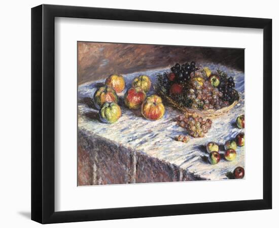 Still-Life: Apples and Grapes, 1880-Claude Monet-Framed Giclee Print