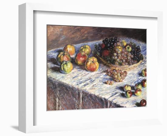 Still-Life: Apples and Grapes, 1880-Claude Monet-Framed Giclee Print