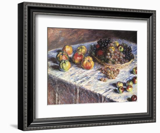 Still-Life: Apples and Grapes, 1880-Claude Monet-Framed Giclee Print