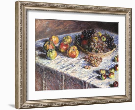 Still-Life: Apples and Grapes, 1880-Claude Monet-Framed Giclee Print