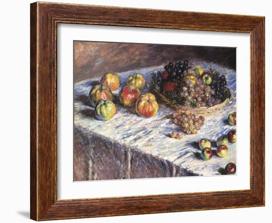 Still-Life: Apples and Grapes, 1880-Claude Monet-Framed Giclee Print