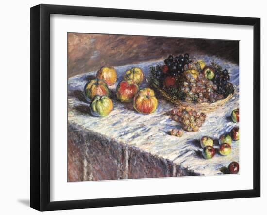 Still-Life: Apples and Grapes, 1880-Claude Monet-Framed Giclee Print