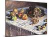 Still-Life: Apples and Grapes, 1880-Claude Monet-Mounted Giclee Print