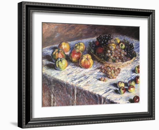 Still-Life: Apples and Grapes, 1880-Claude Monet-Framed Giclee Print