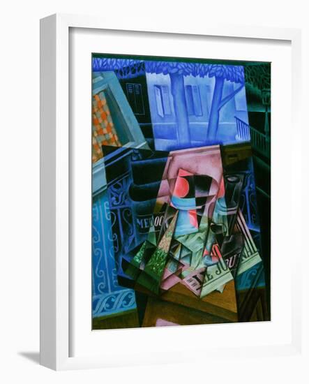 Still Life before an Open Window, Place Ravignan, 1915 (Oil on Canvas)-Juan Gris-Framed Giclee Print