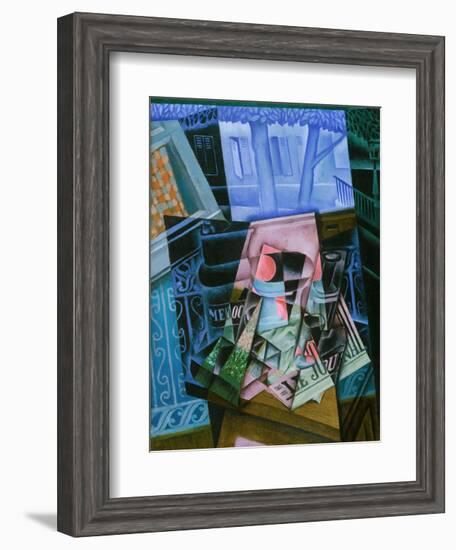 Still Life before an Open Window, Place Ravignan, 1915-Juan Gris-Framed Art Print