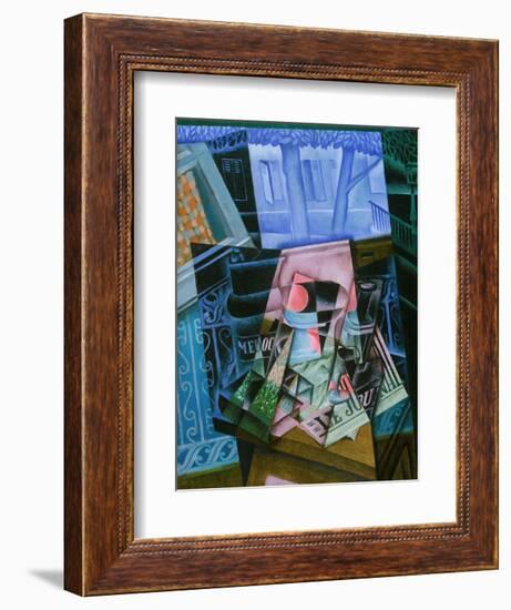 Still Life before an Open Window, Place Ravignan, 1915-Juan Gris-Framed Art Print