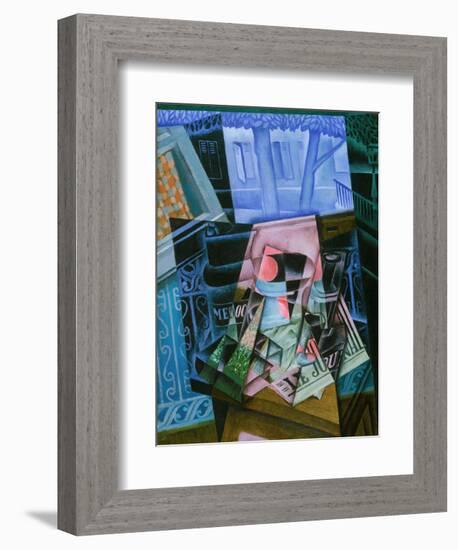 Still Life before an Open Window, Place Ravignan, 1915-Juan Gris-Framed Art Print