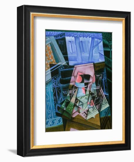 Still Life before an Open Window, Place Ravignan, 1915-Juan Gris-Framed Art Print