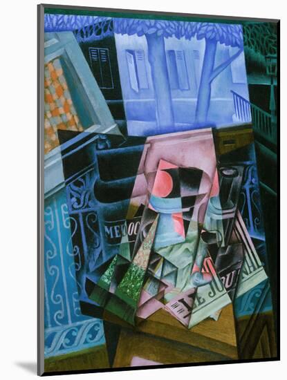 Still Life before an Open Window, Place Ravignan, 1915-Juan Gris-Mounted Art Print