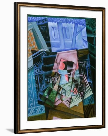 Still Life before an Open Window, Place Ravignan, 1915-Juan Gris-Framed Giclee Print