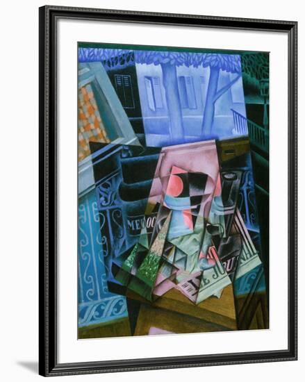 Still Life before an Open Window, Place Ravignan, 1915-Juan Gris-Framed Giclee Print