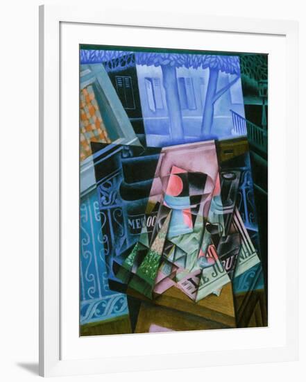 Still Life before an Open Window, Place Ravignan, 1915-Juan Gris-Framed Giclee Print