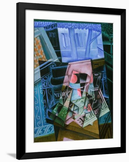 Still Life before an Open Window, Place Ravignan, 1915-Juan Gris-Framed Giclee Print