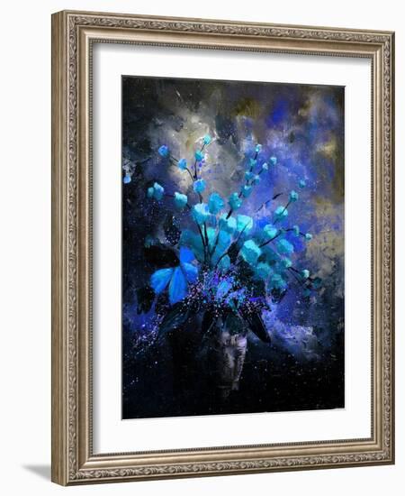 Still Life Blue Flowers-Pol Ledent-Framed Art Print