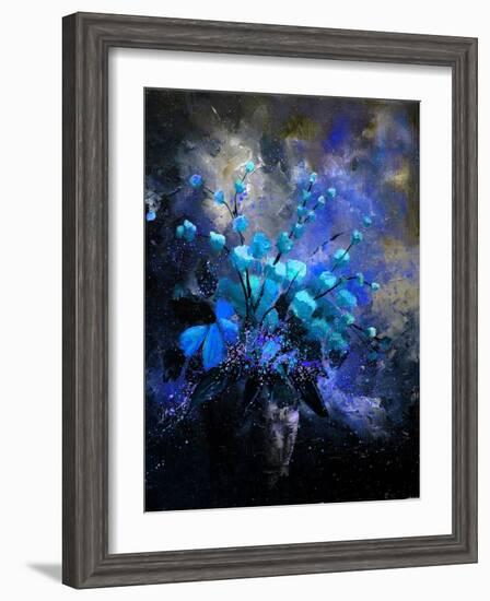 Still Life Blue Flowers-Pol Ledent-Framed Art Print