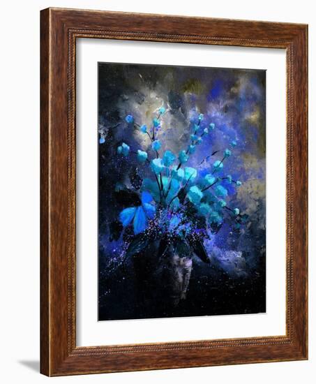 Still Life Blue Flowers-Pol Ledent-Framed Art Print