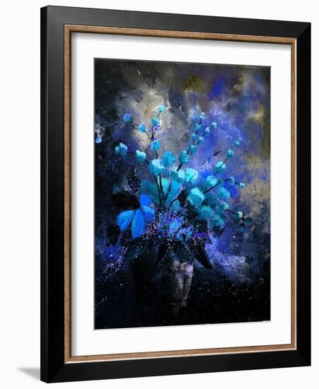 Still Life Blue Flowers-Pol Ledent-Framed Art Print