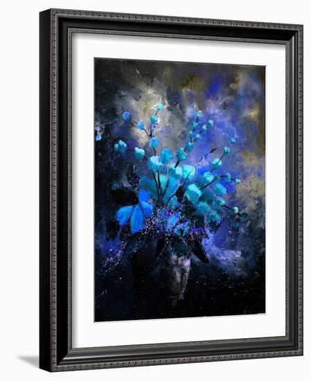 Still Life Blue Flowers-Pol Ledent-Framed Art Print