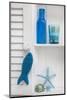 Still Life, Blue, Turquoise, Bottle, Glass, Starfish, Seashells, Fish-Andrea Haase-Mounted Photographic Print