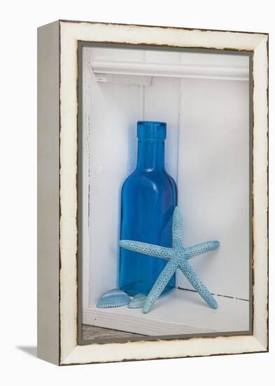 Still Life, Blue, Turquoise, Bottle, Mussels, Starfish-Andrea Haase-Framed Premier Image Canvas