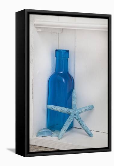 Still Life, Blue, Turquoise, Bottle, Mussels, Starfish-Andrea Haase-Framed Premier Image Canvas