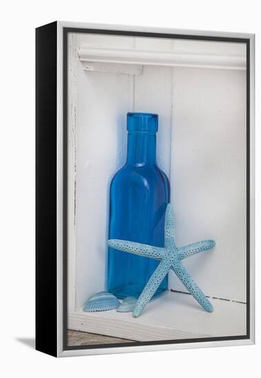 Still Life, Blue, Turquoise, Bottle, Mussels, Starfish-Andrea Haase-Framed Premier Image Canvas