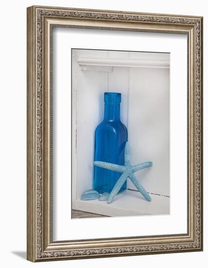 Still Life, Blue, Turquoise, Bottle, Mussels, Starfish-Andrea Haase-Framed Photographic Print