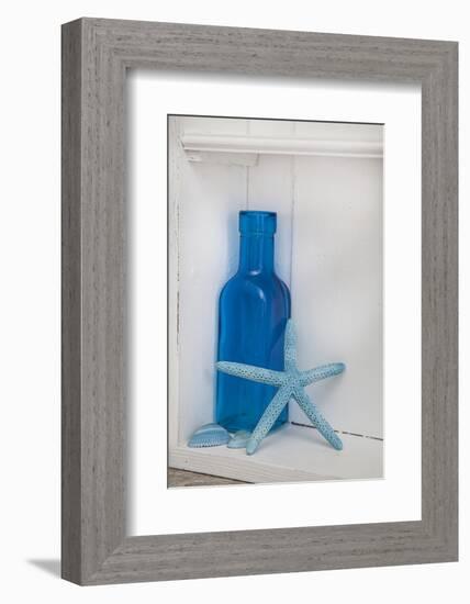 Still Life, Blue, Turquoise, Bottle, Mussels, Starfish-Andrea Haase-Framed Photographic Print