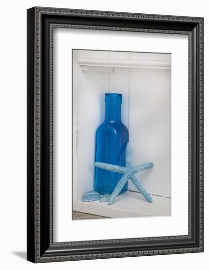 Still Life, Blue, Turquoise, Bottle, Mussels, Starfish-Andrea Haase-Framed Photographic Print