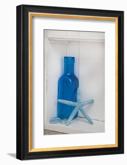 Still Life, Blue, Turquoise, Bottle, Mussels, Starfish-Andrea Haase-Framed Photographic Print