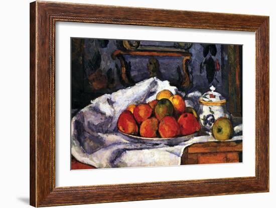 Still Life Bowl of Apples-Paul Cézanne-Framed Art Print