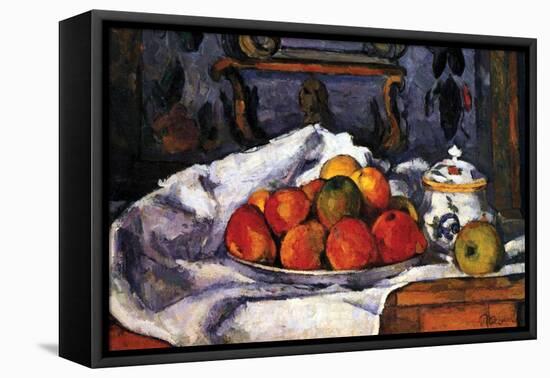 Still Life Bowl of Apples-Paul C?zanne-Framed Stretched Canvas