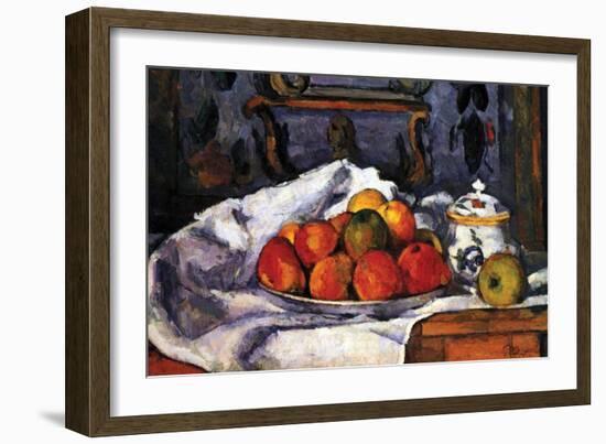 Still Life Bowl of Apples-Paul C?zanne-Framed Art Print