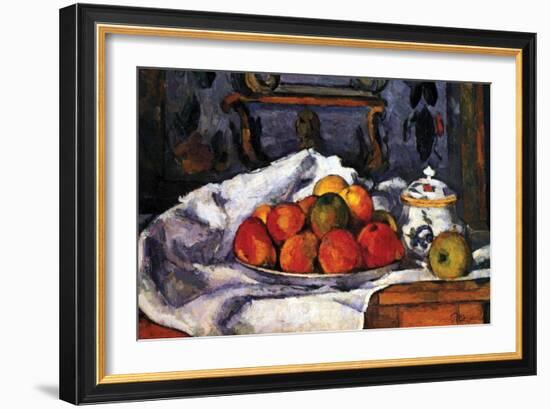 Still Life Bowl of Apples-Paul C?zanne-Framed Art Print