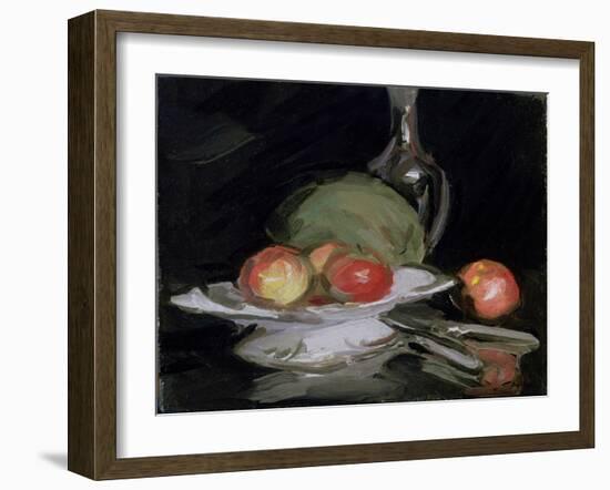 Still Life Bowl of Fruit, Melon and Carafe-George Leslie Hunter-Framed Giclee Print