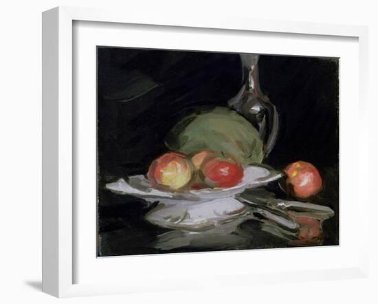 Still Life Bowl of Fruit, Melon and Carafe-George Leslie Hunter-Framed Giclee Print