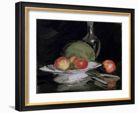 Still Life Bowl of Fruit, Melon and Carafe-George Leslie Hunter-Framed Giclee Print