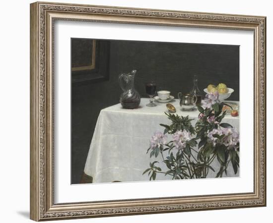 Still Life: Corner of a Table, 1873-Ignace Henri Jean Fantin-Latour-Framed Giclee Print