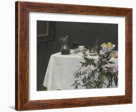 Still Life: Corner of a Table, 1873-Ignace Henri Jean Fantin-Latour-Framed Giclee Print