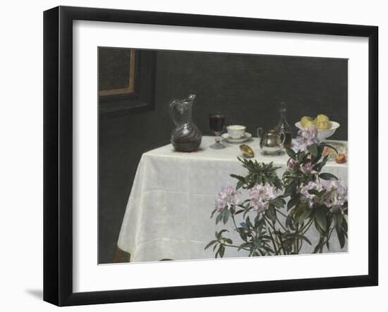 Still Life: Corner of a Table, 1873-Ignace Henri Jean Fantin-Latour-Framed Giclee Print