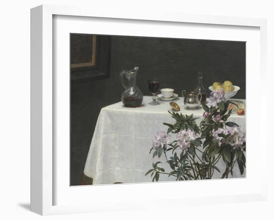 Still Life: Corner of a Table, 1873-Ignace Henri Jean Fantin-Latour-Framed Giclee Print