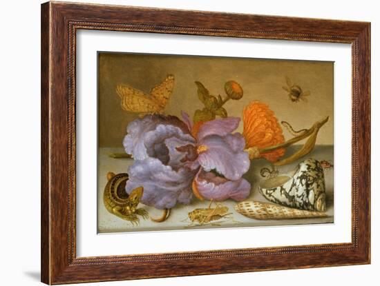 Still Life Depicting Flowers, Shells and Insects (Oil on Copper) (For Pair See 251378)-Balthasar van der Ast-Framed Giclee Print